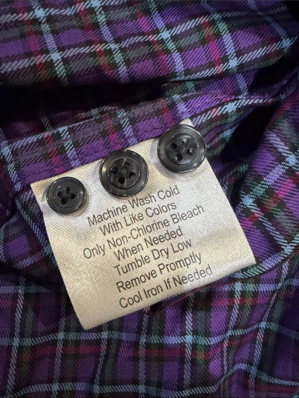 Egara Men's Purple Plaid Button-Down Shirt - Picture 6 of 6